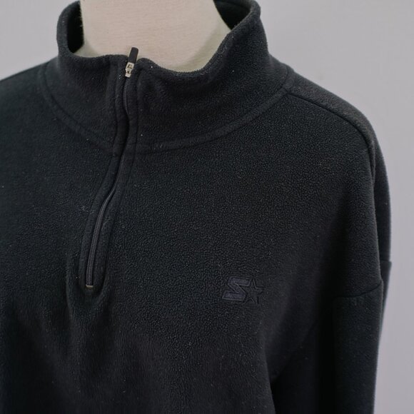 Starter XL Black Fleece 1/4 Zip Sweater / Jacket Polyester - Picture 2 of 9